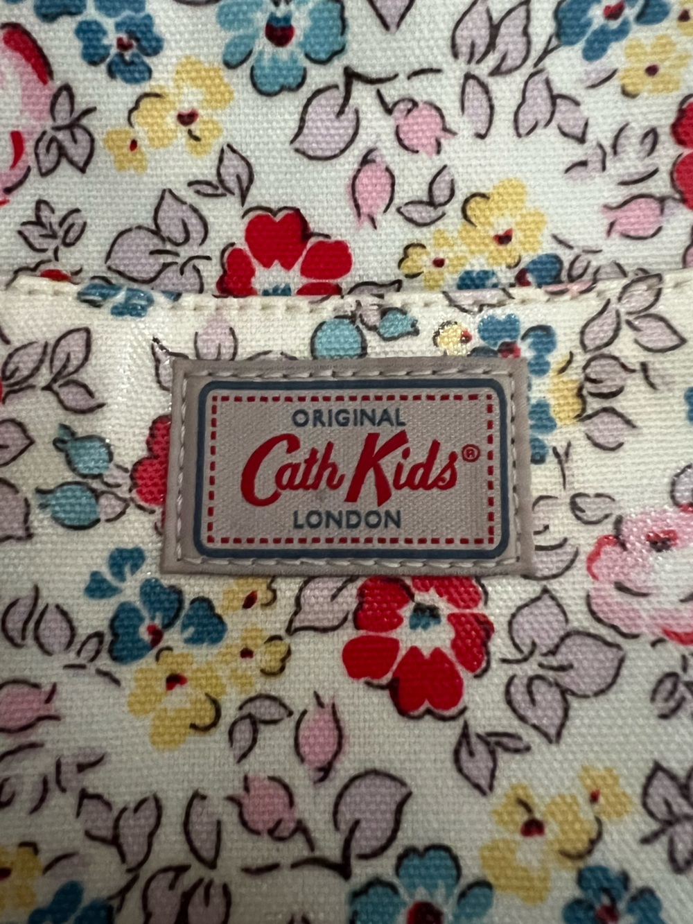 Cath Kidston Kids Floral Pouch — Cream with Red, Blue, Yellow & Pink Flowers